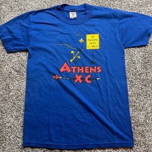 Jerzees Athens‎ XC Cross Country Graphic T Shirt Small Road Runner
